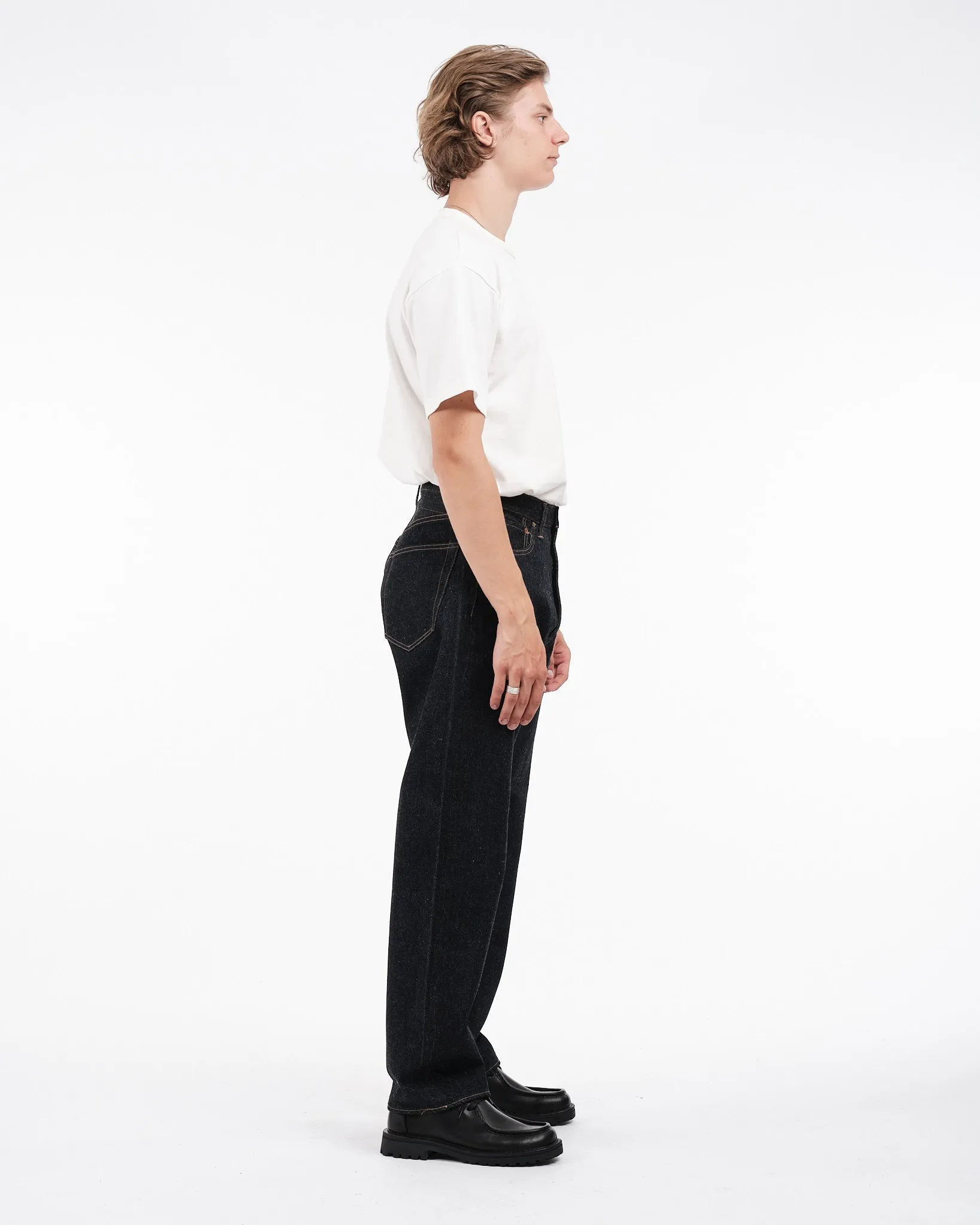 5P Zipper Front Denim Pants Indigo One Wash