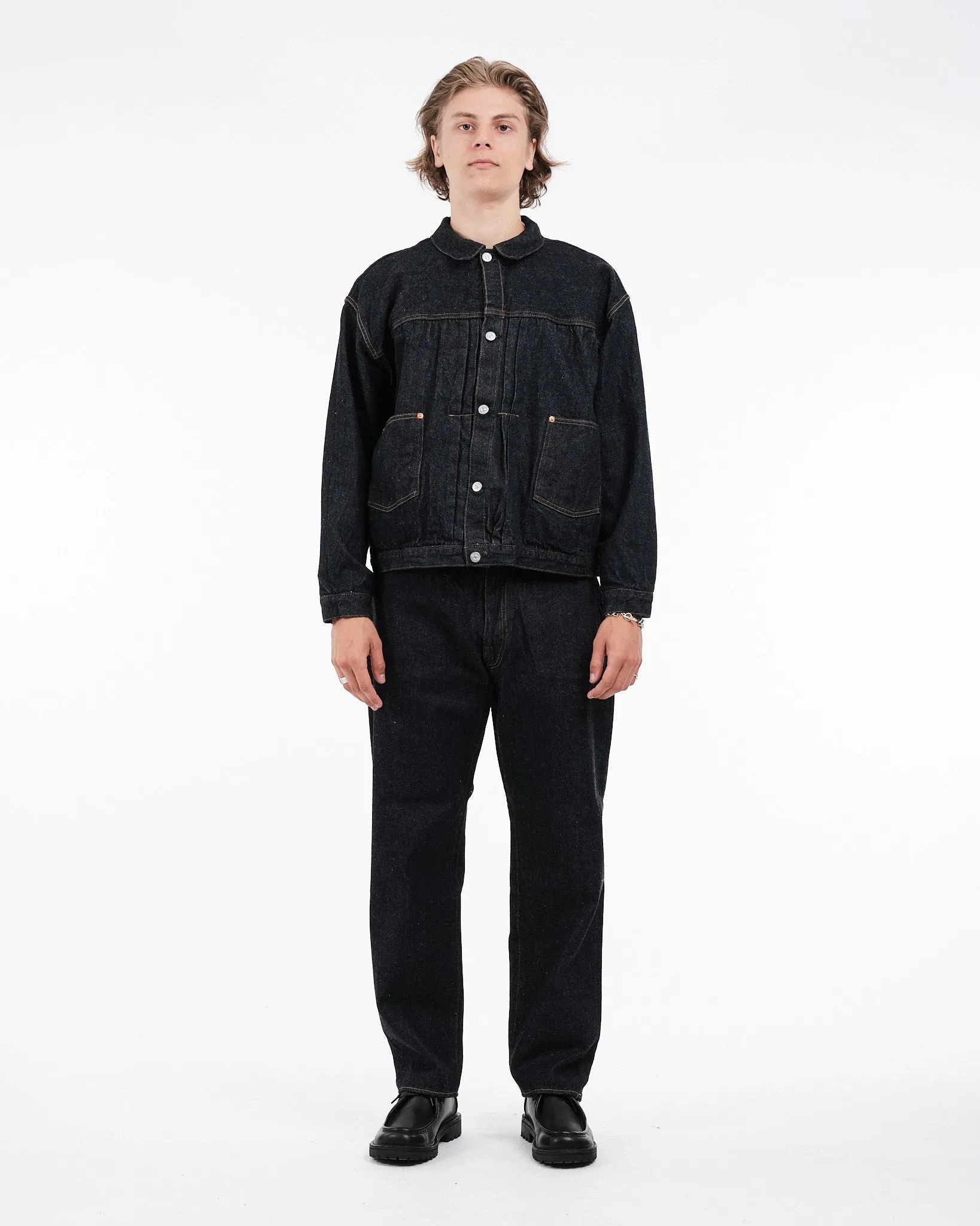 5P Zipper Front Denim Pants Indigo One Wash
