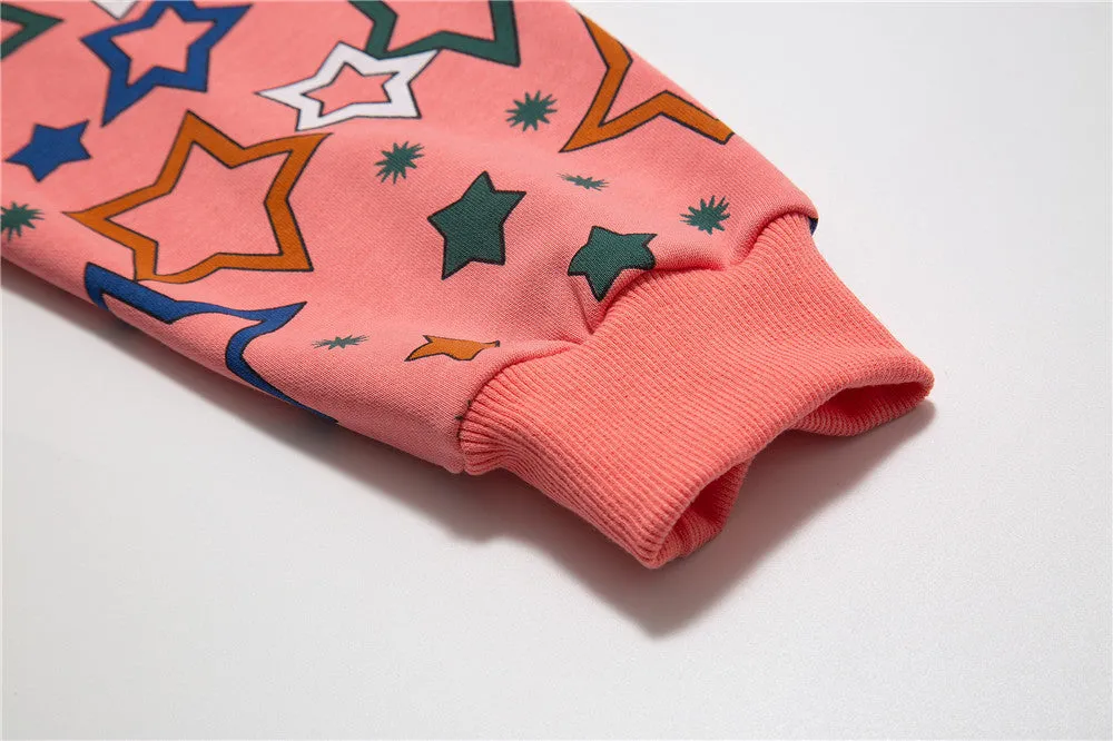 All Over Star Print Full Zip Hoodie