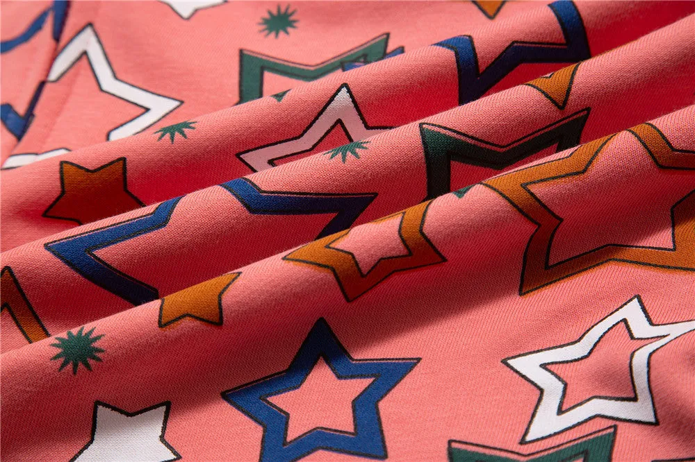All Over Star Print Full Zip Hoodie