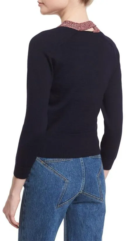 Argyle Patchwork V Neck Sweater