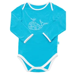 Bamboo onesie - long sleeve - Drew the Whale