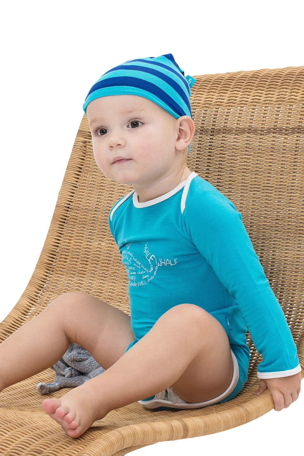 Bamboo onesie - long sleeve - Drew the Whale