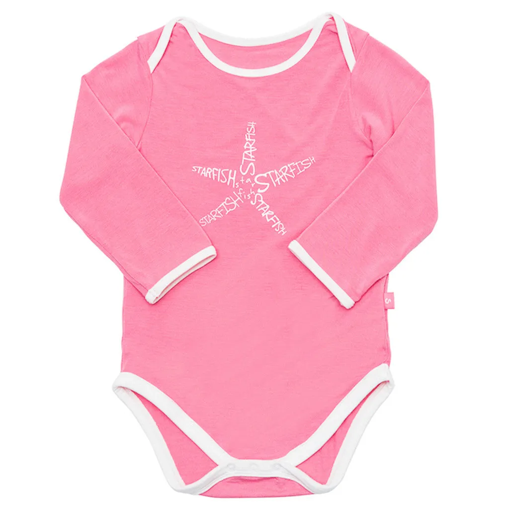 Bamboo onesie - long sleeve - Jessica the starfish