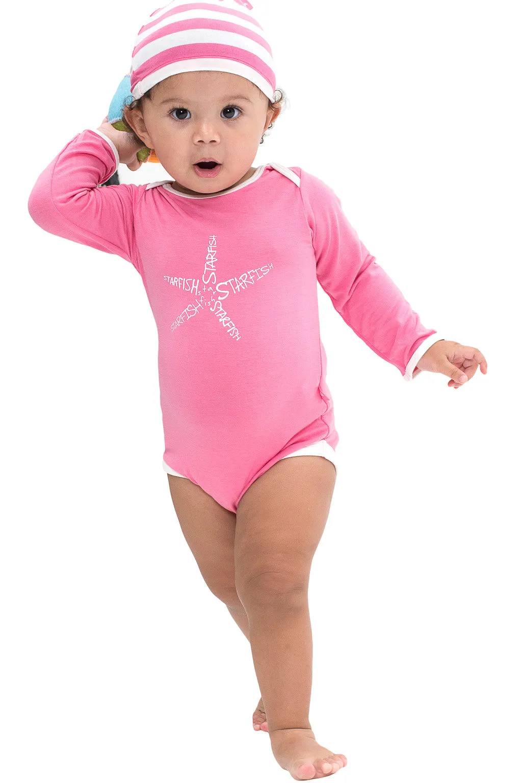 Bamboo onesie - long sleeve - Jessica the starfish