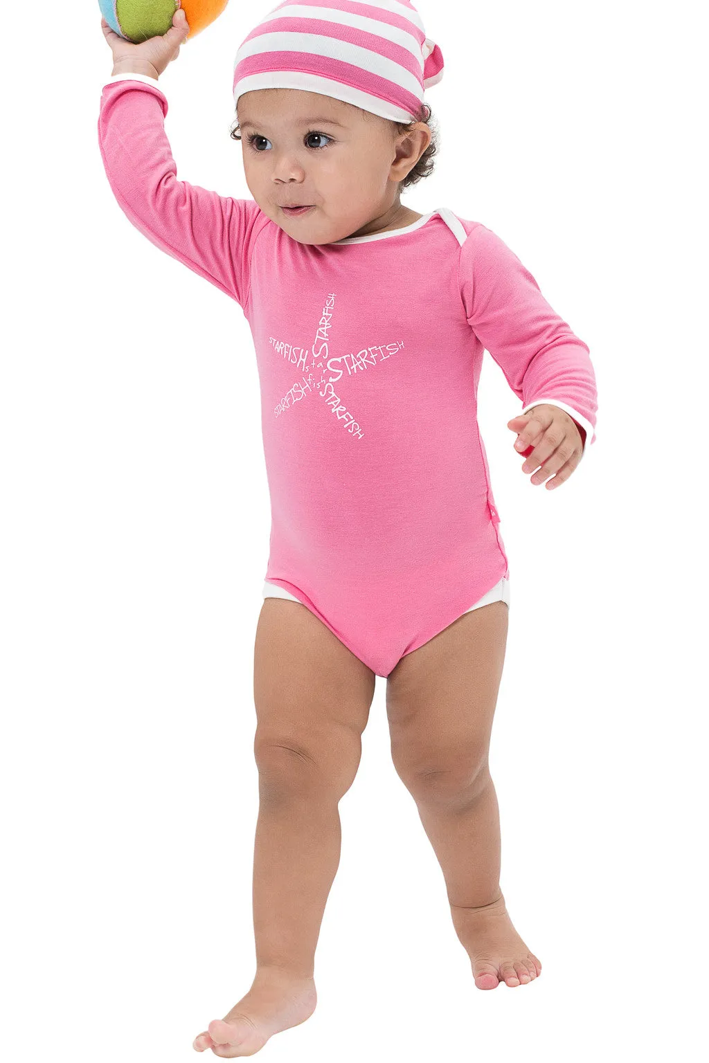 Bamboo onesie - long sleeve - Jessica the starfish