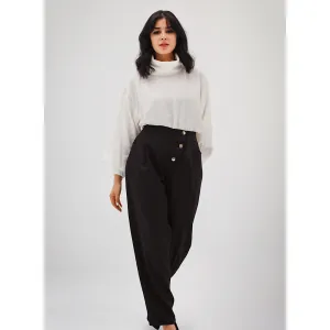 Black gabardine tapered pants