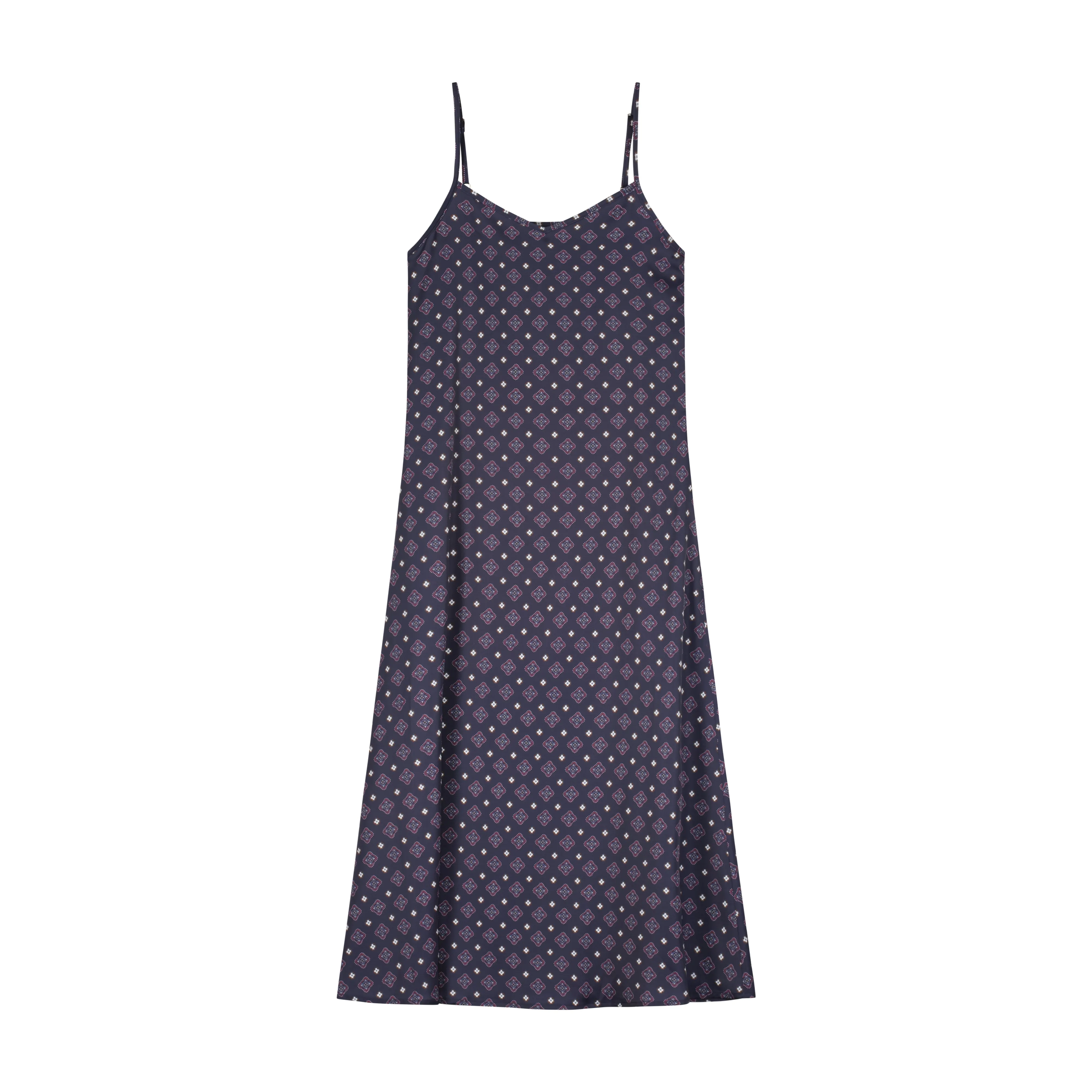Bliss Satin Slip Dress Combo Navy Print
