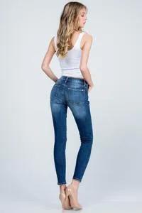 Clean Hem Distressed Skinny Jeans