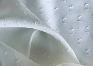 Clipped Geometric White-On-White Viscose Crepe