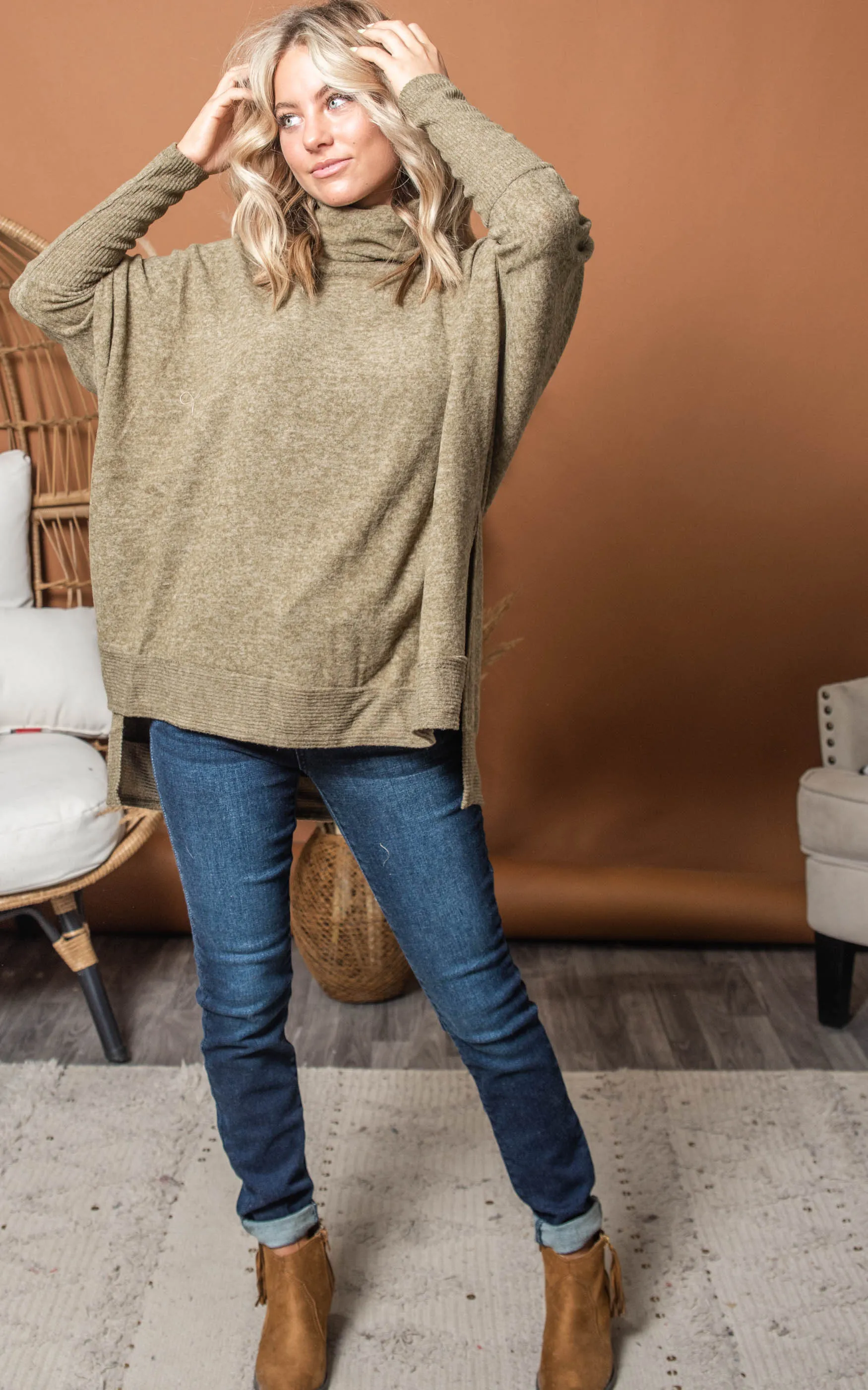 Cowlneck Tunic Sweater - Final Sale