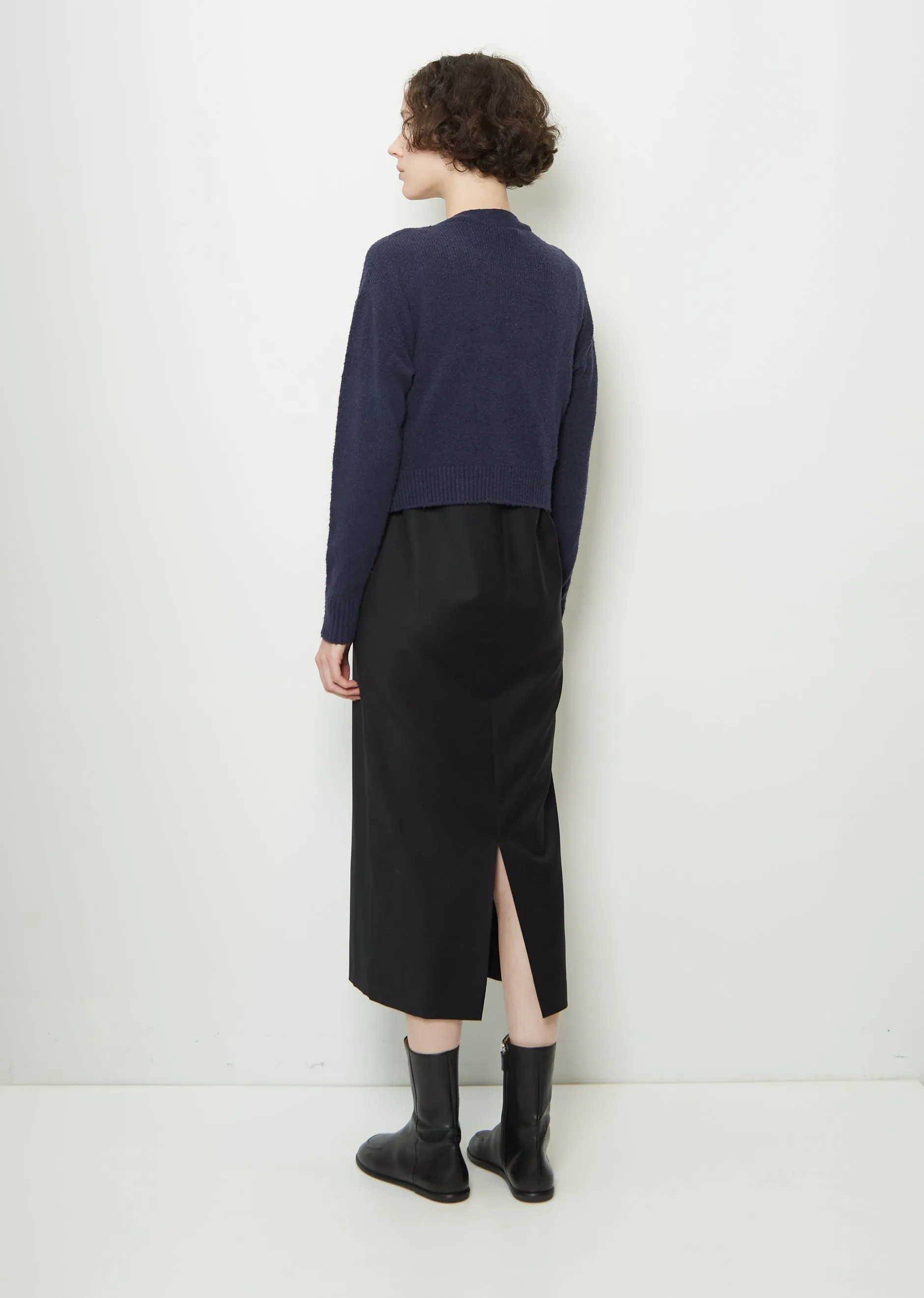 Cropped Stretch Cotton V-Neck Cardigan