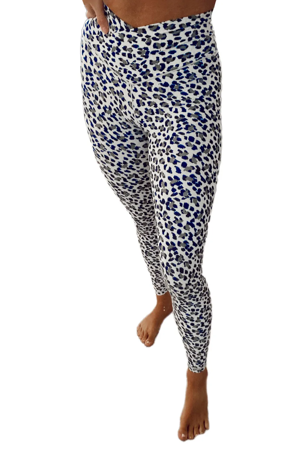Cross High Waist Leopard Yoga Leggings