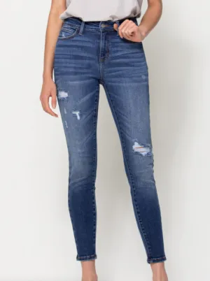 Dark Wash Mid Rise Ankle Skinny Cello Jeans