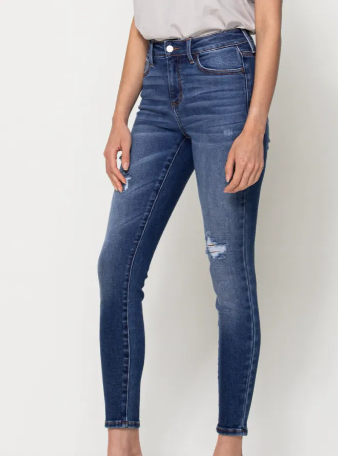 Dark Wash Mid Rise Ankle Skinny Cello Jeans