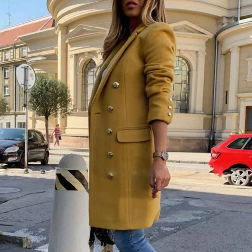 DressBetty - Double Breasted Faux Wool Blends Coats