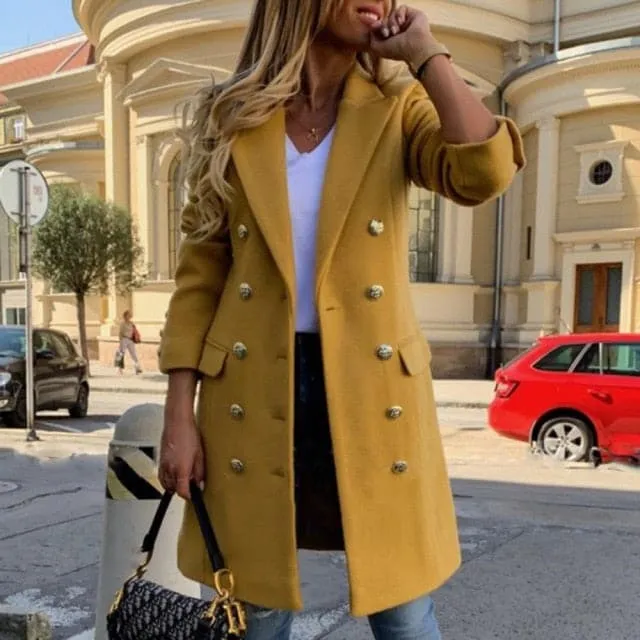 DressBetty - Double Breasted Faux Wool Blends Coats