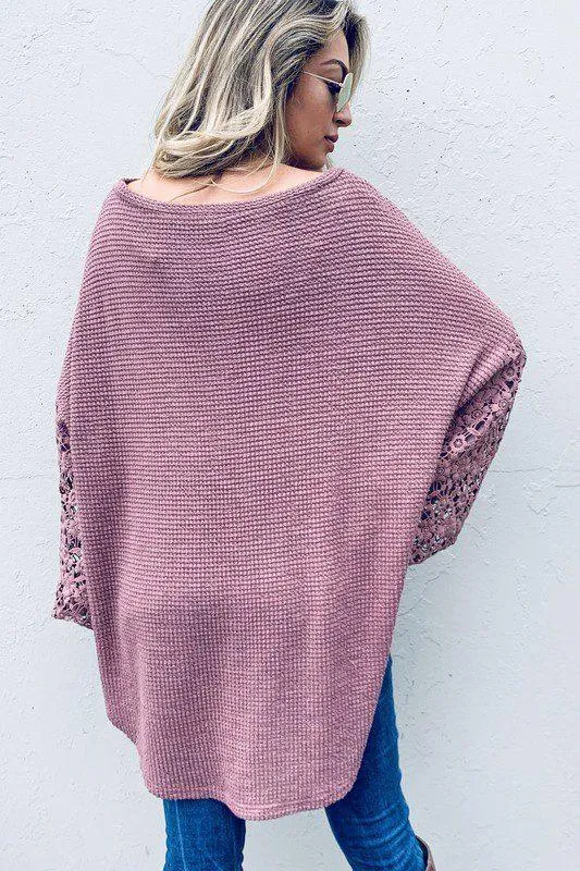 Floral Lace Balloon Long Sleeve Top