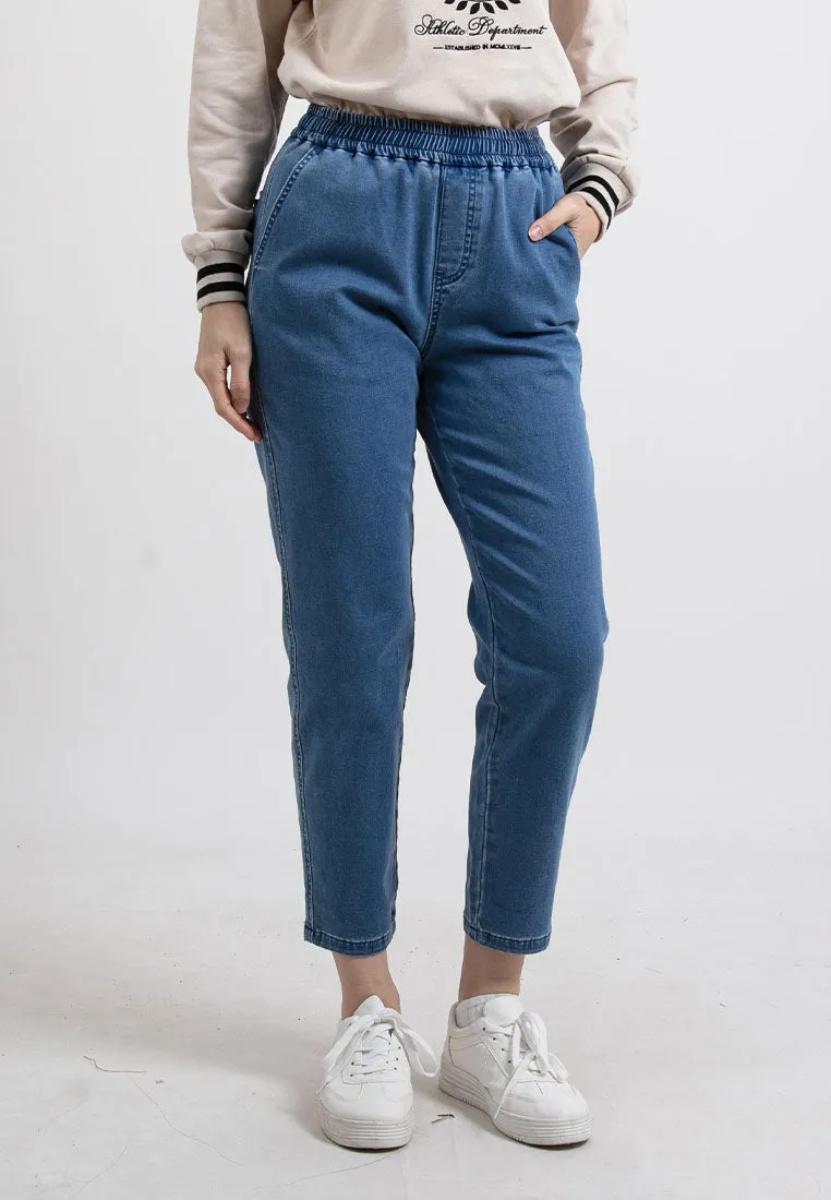 Forest Ladies Stretchable Denim Jersey Tapered Pants | Seluar Jeans Perempuan - 810489