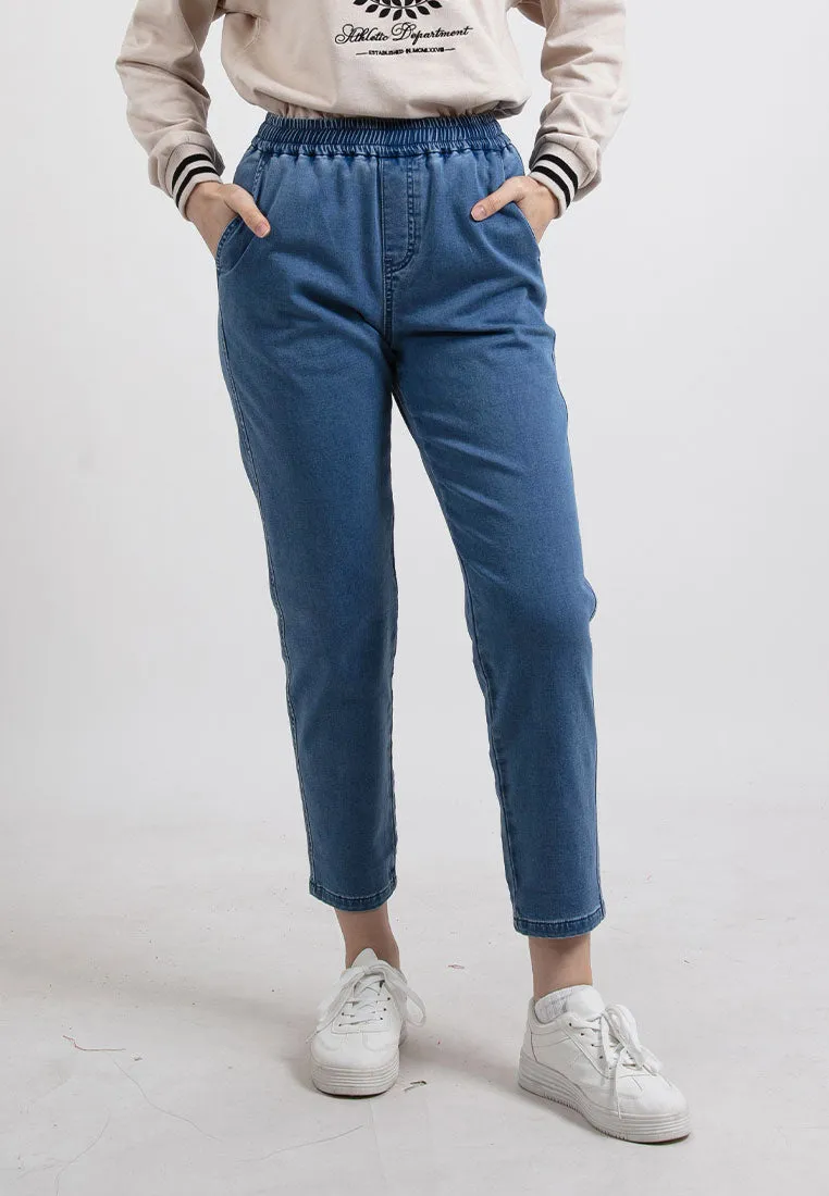 Forest Ladies Stretchable Denim Jersey Tapered Pants | Seluar Jeans Perempuan - 810489