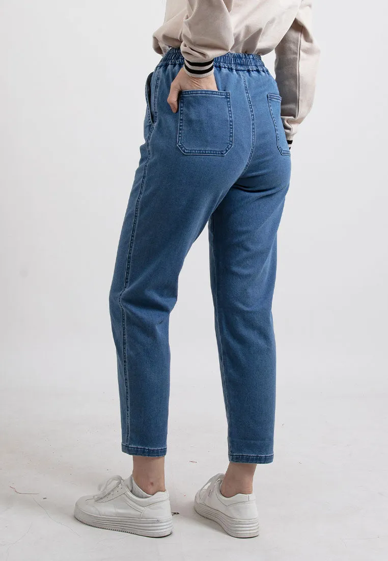 Forest Ladies Stretchable Denim Jersey Tapered Pants | Seluar Jeans Perempuan - 810489