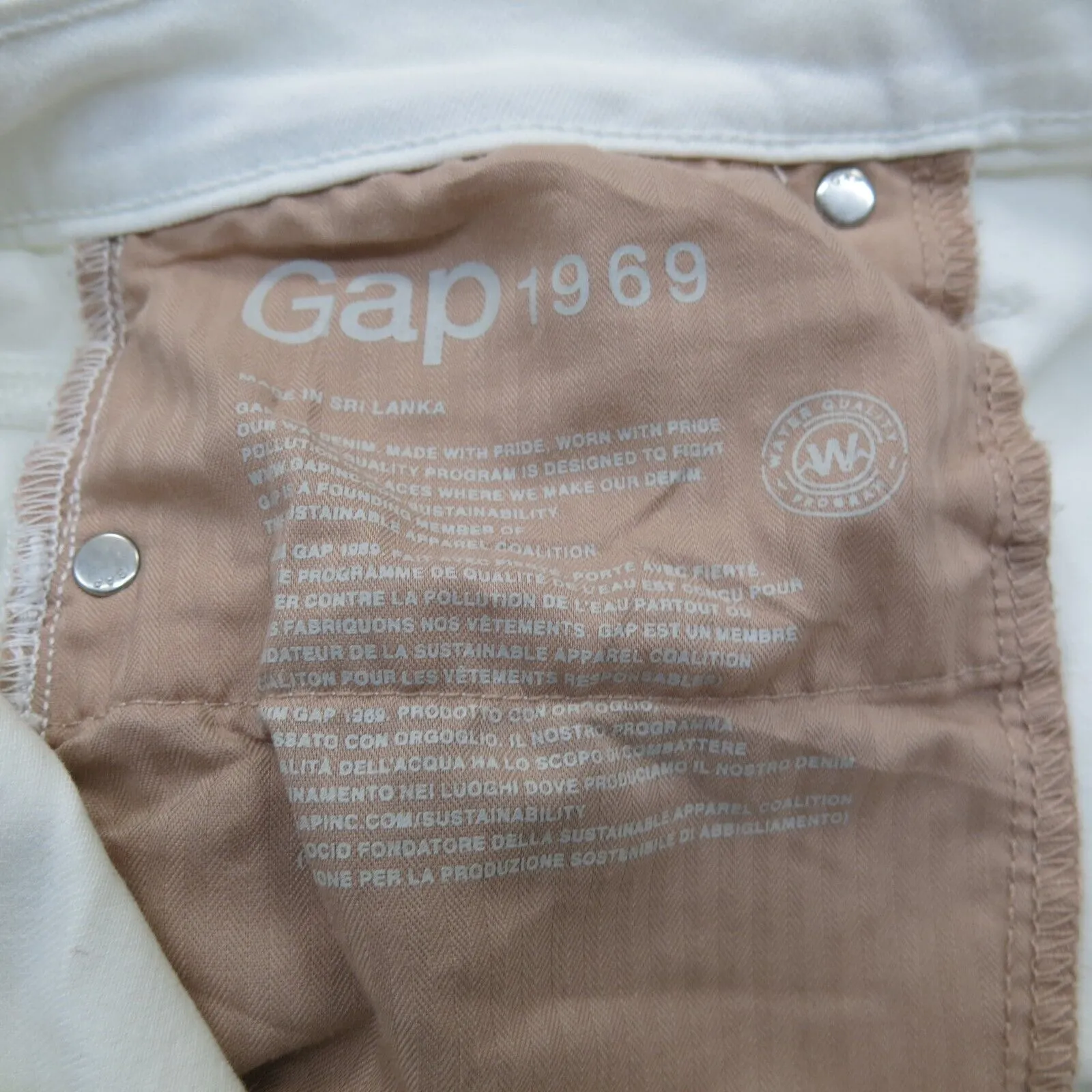 GAP Womens True Skinny Leg Jeans Mid Rise Five Pockets White Size 32