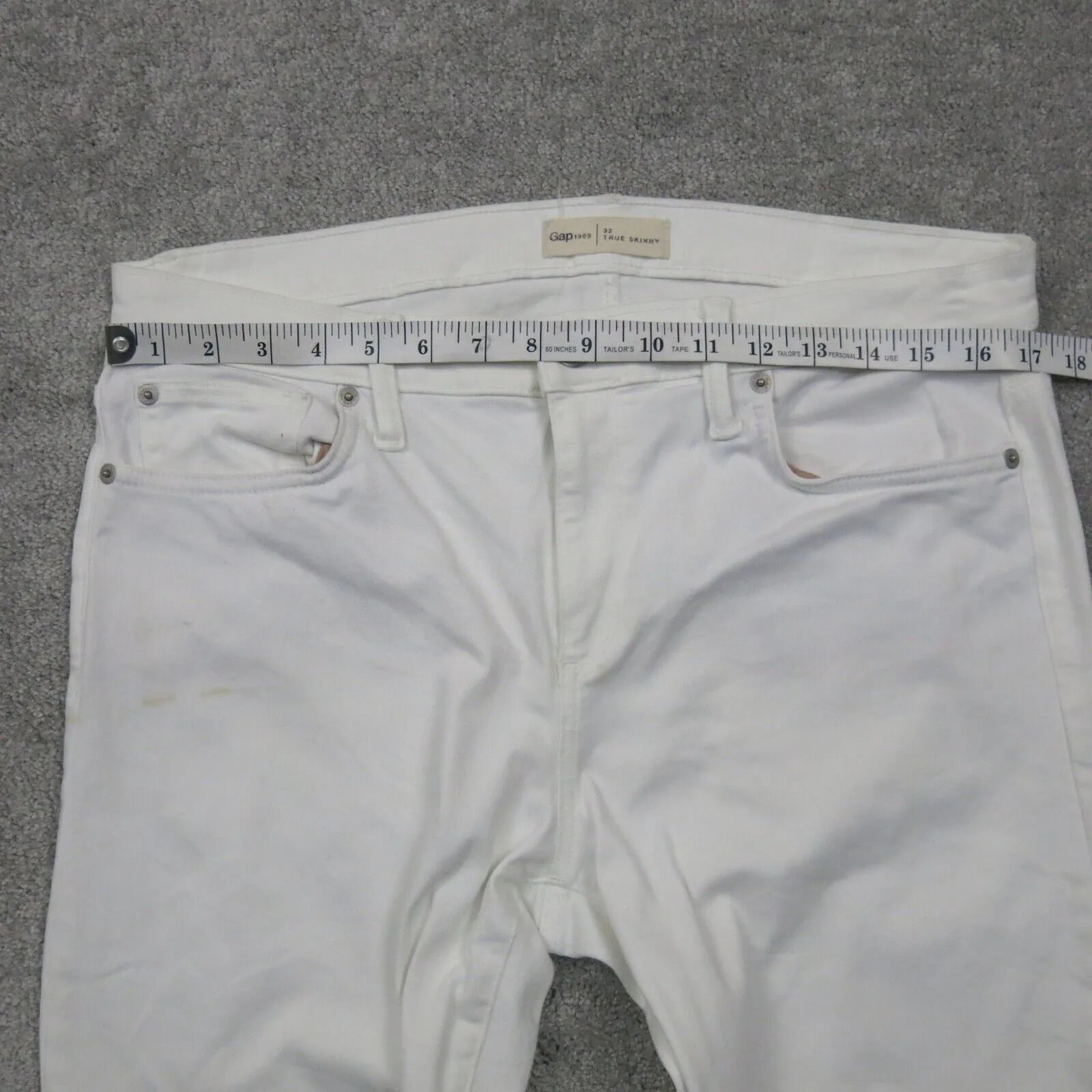 GAP Womens True Skinny Leg Jeans Mid Rise Five Pockets White Size 32