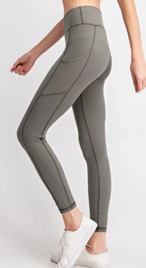 Grey Sage Buttery Leggings with Pockets