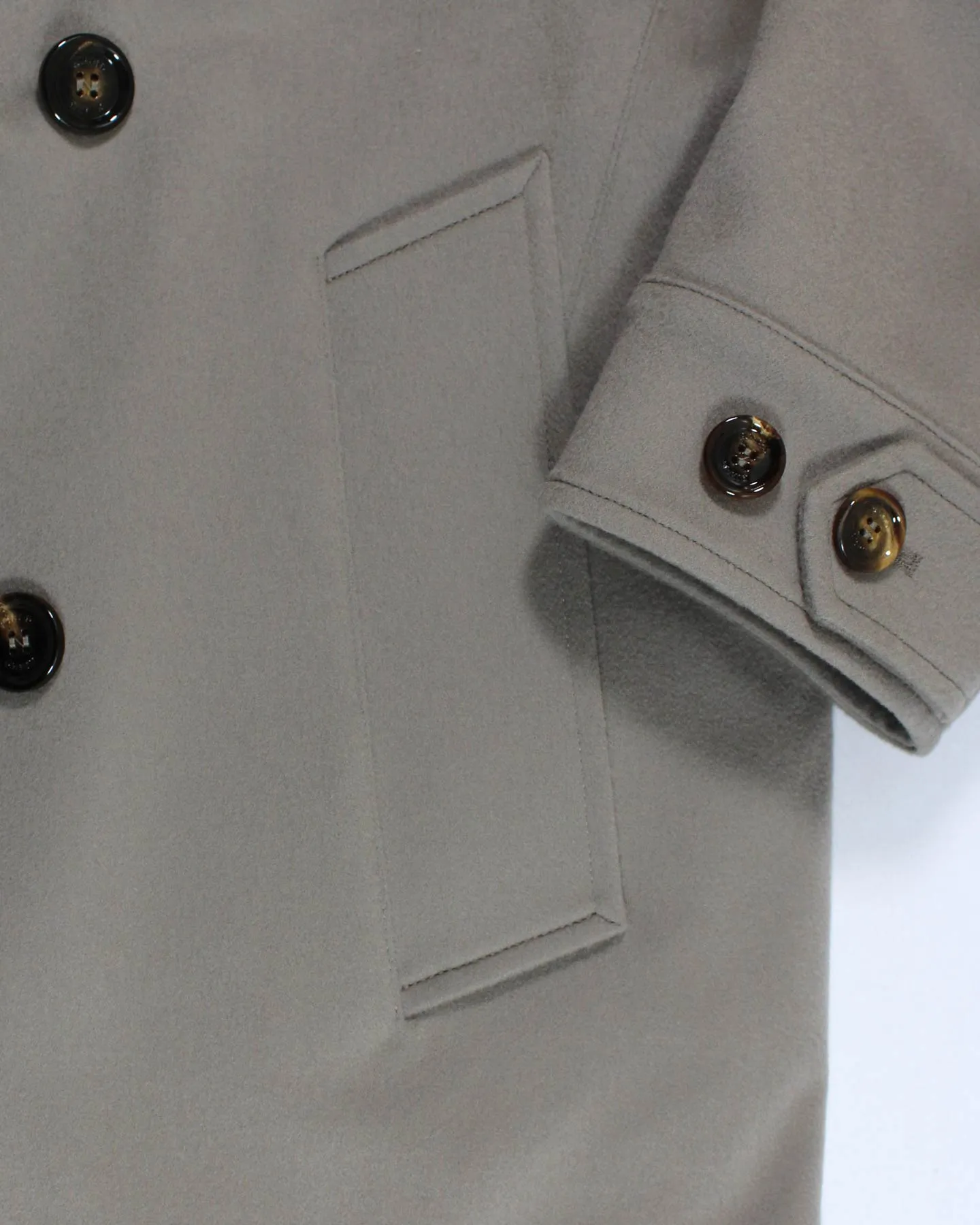 Kired Cashmere Coat Beige Double Breasted Peacoat EU 50 SALE