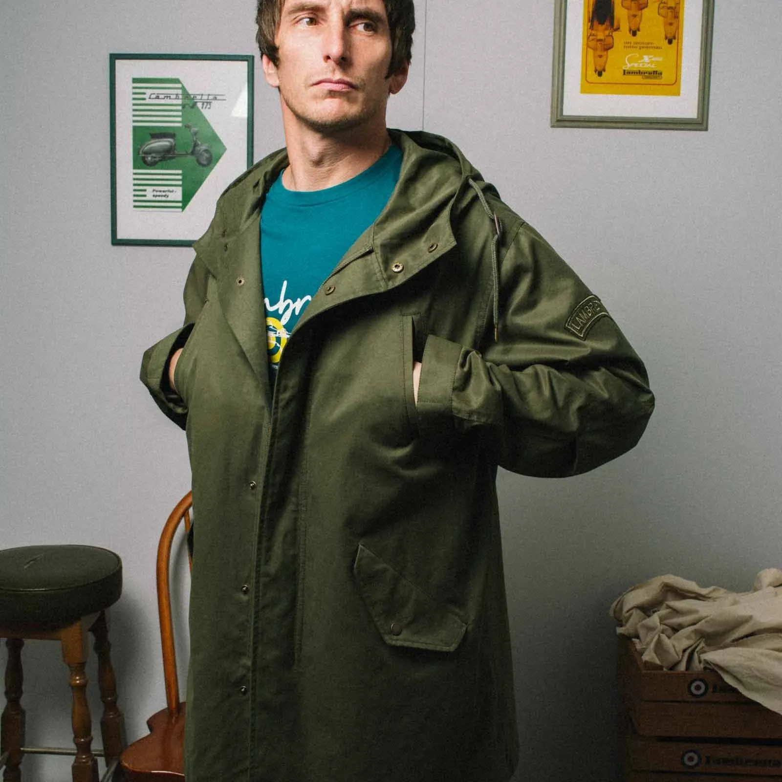 Lambretta Mens Water Resistant Parka Jacket