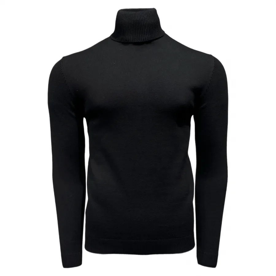 Lavane' 501T Slim Fit Turtleneck Pullover Black