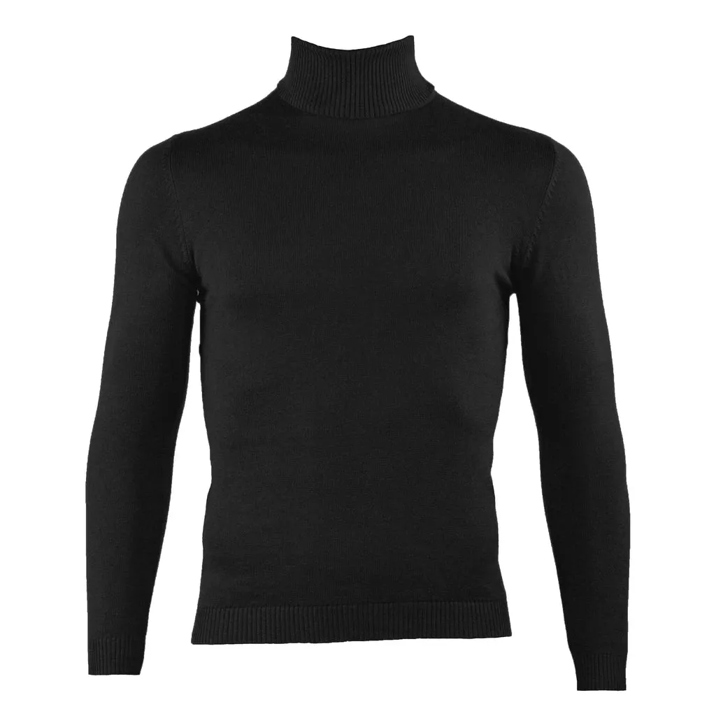 Lavane' 501T Slim Fit Turtleneck Pullover Black