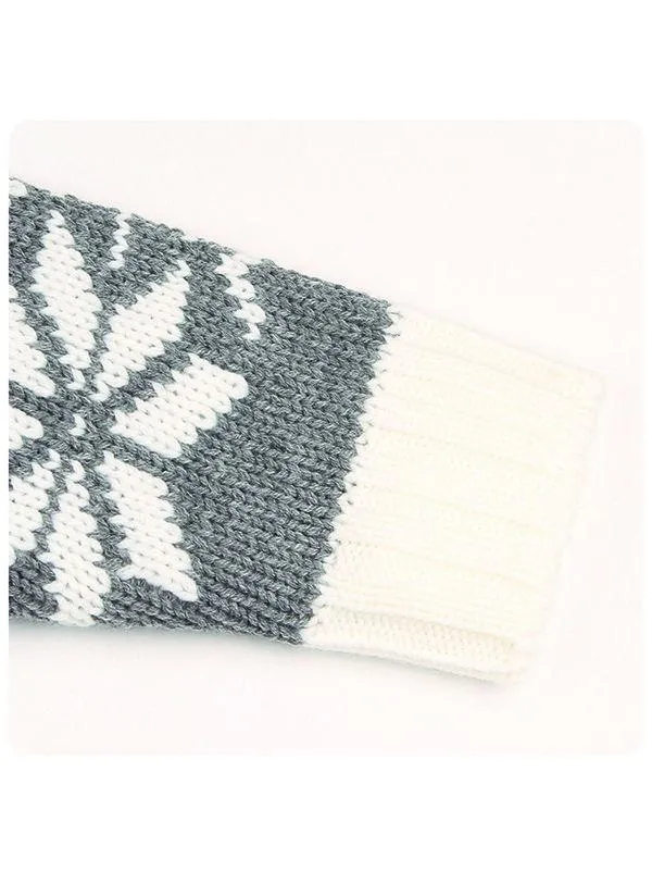 Long Sleeves Baby Sleeping Bag Wrapper Snowflakes Print Buttoned Knitwear