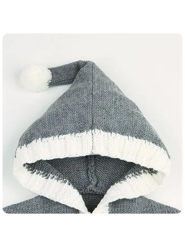 Long Sleeves Baby Sleeping Bag Wrapper Snowflakes Print Buttoned Knitwear