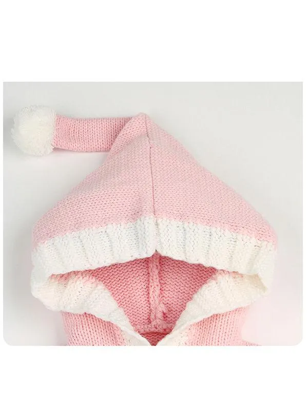 Long Sleeves Baby Sleeping Bag Wrapper Snowflakes Print Buttoned Knitwear