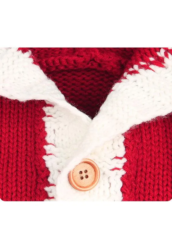 Long Sleeves Baby Sleeping Bag Wrapper Snowflakes Print Buttoned Knitwear