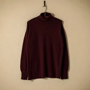 lot.54005 THERMAL TURTLENECK TEE<BORDEAUX>