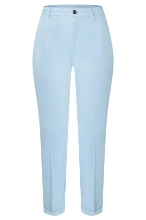 Mac 3075-00-0434L 171R Dusk Blue Stretch Gabardine Turn Up Chino Trousers