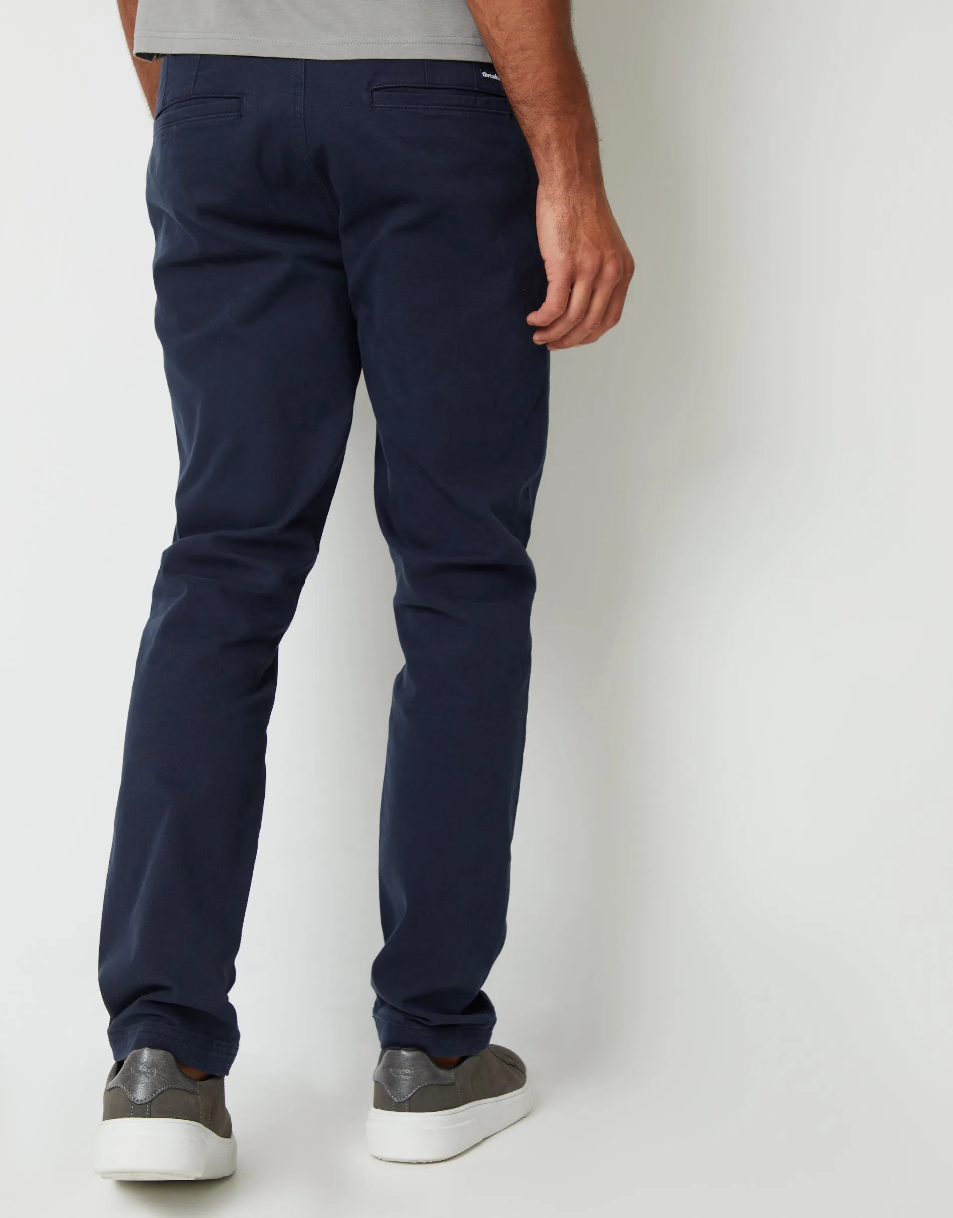 Men's Navy Slim Fit Stretch Canvas Trousers