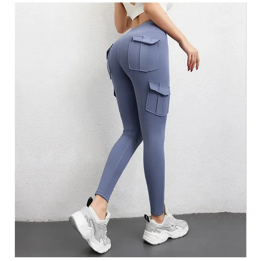 Multi-Pocket High Waist Yoga Leggings For Women Slim Fit