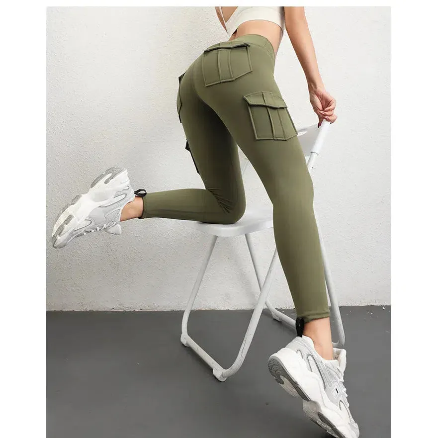 Multi-Pocket High Waist Yoga Leggings For Women Slim Fit