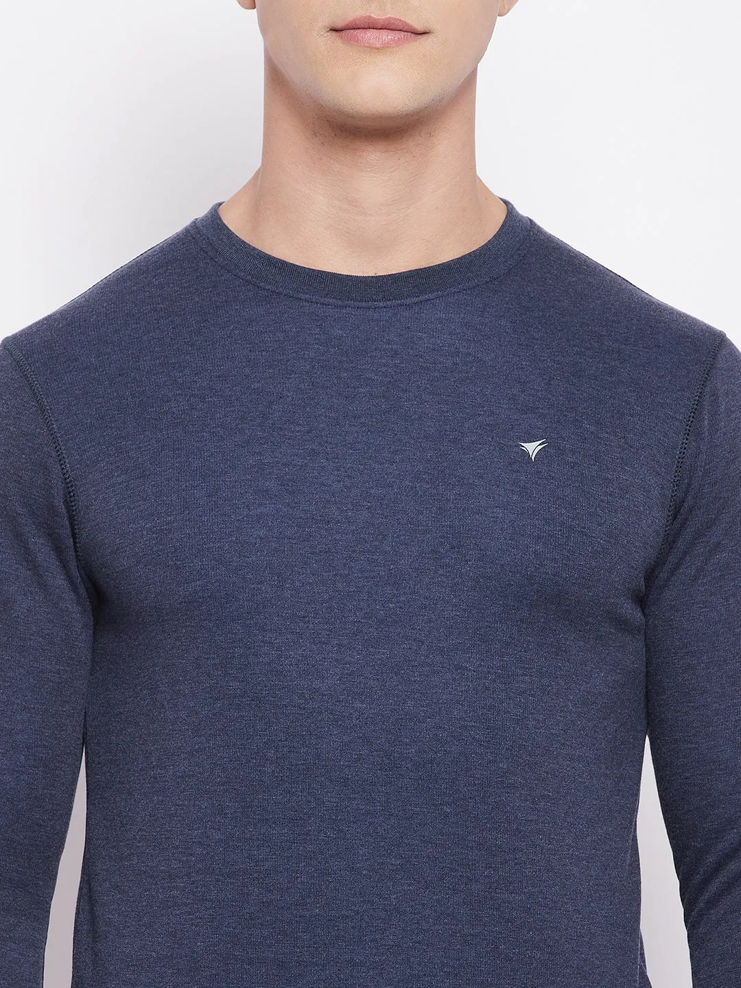 Neva Boys Round Neck Full Sleeve Thermal Upper & Bottom Set- Denim Milange (Glaccia)