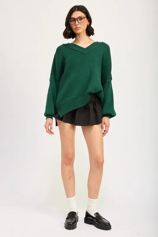 OVERSIZED V NECK SWEATER