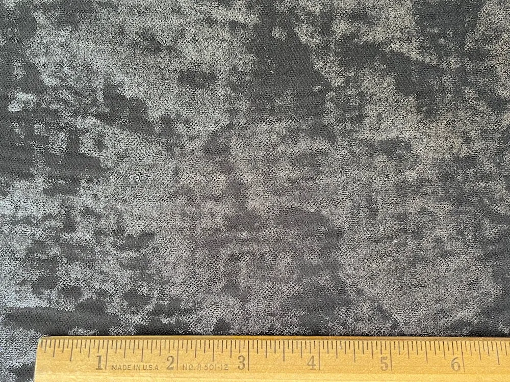 Planetary Soft Black & Silver Stretch Polyester (Made in Italy)