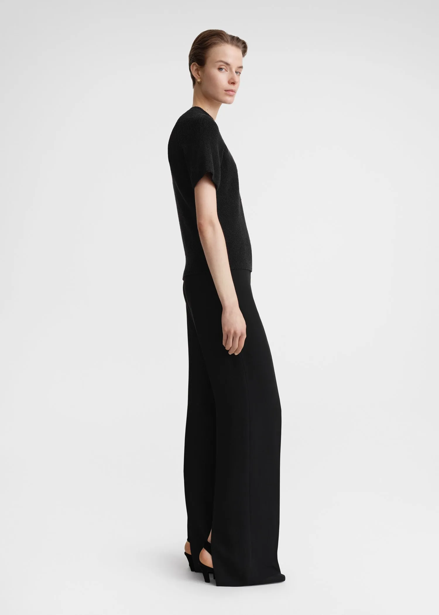 Raglan-sleeve terry knit black