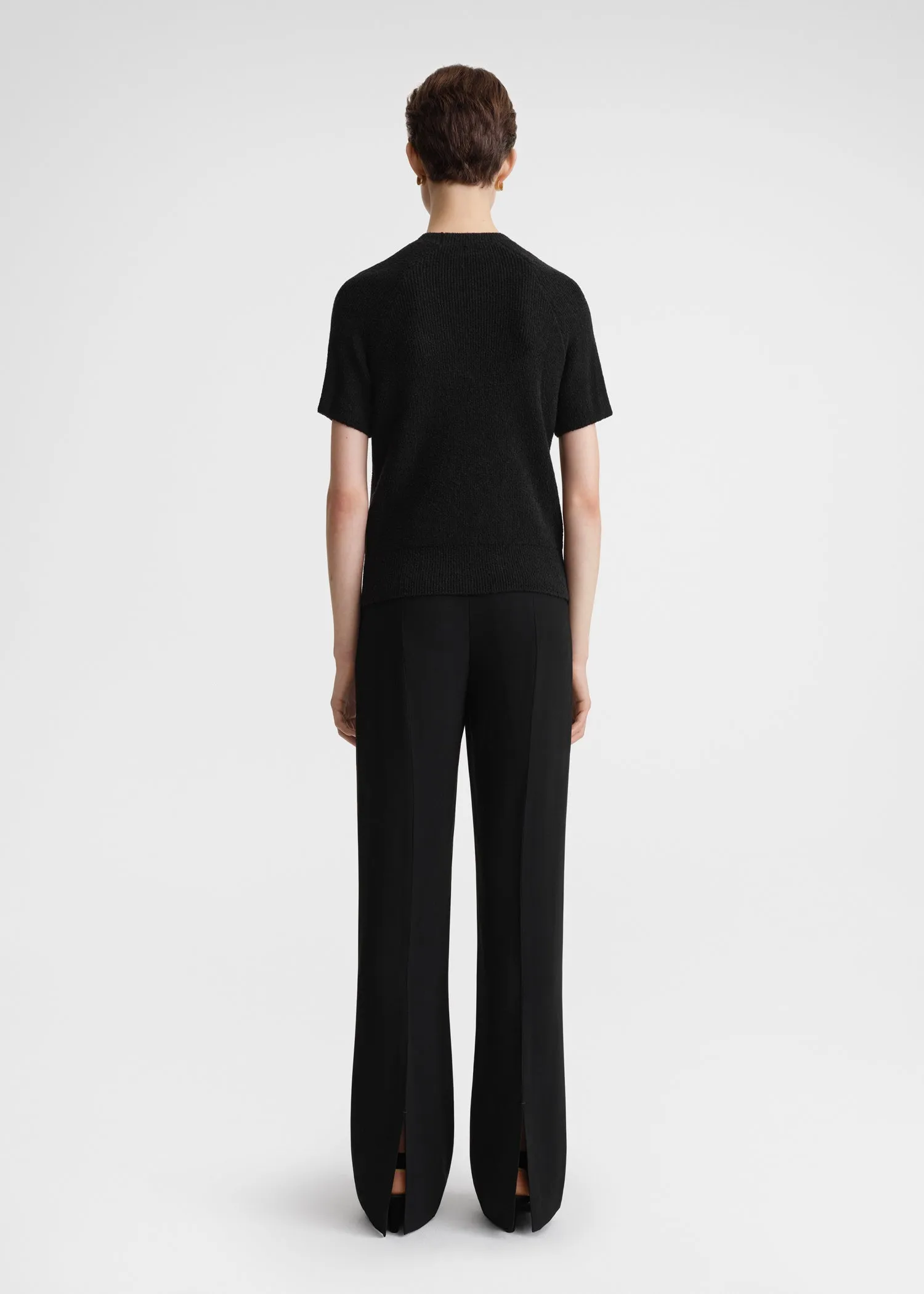 Raglan-sleeve terry knit black