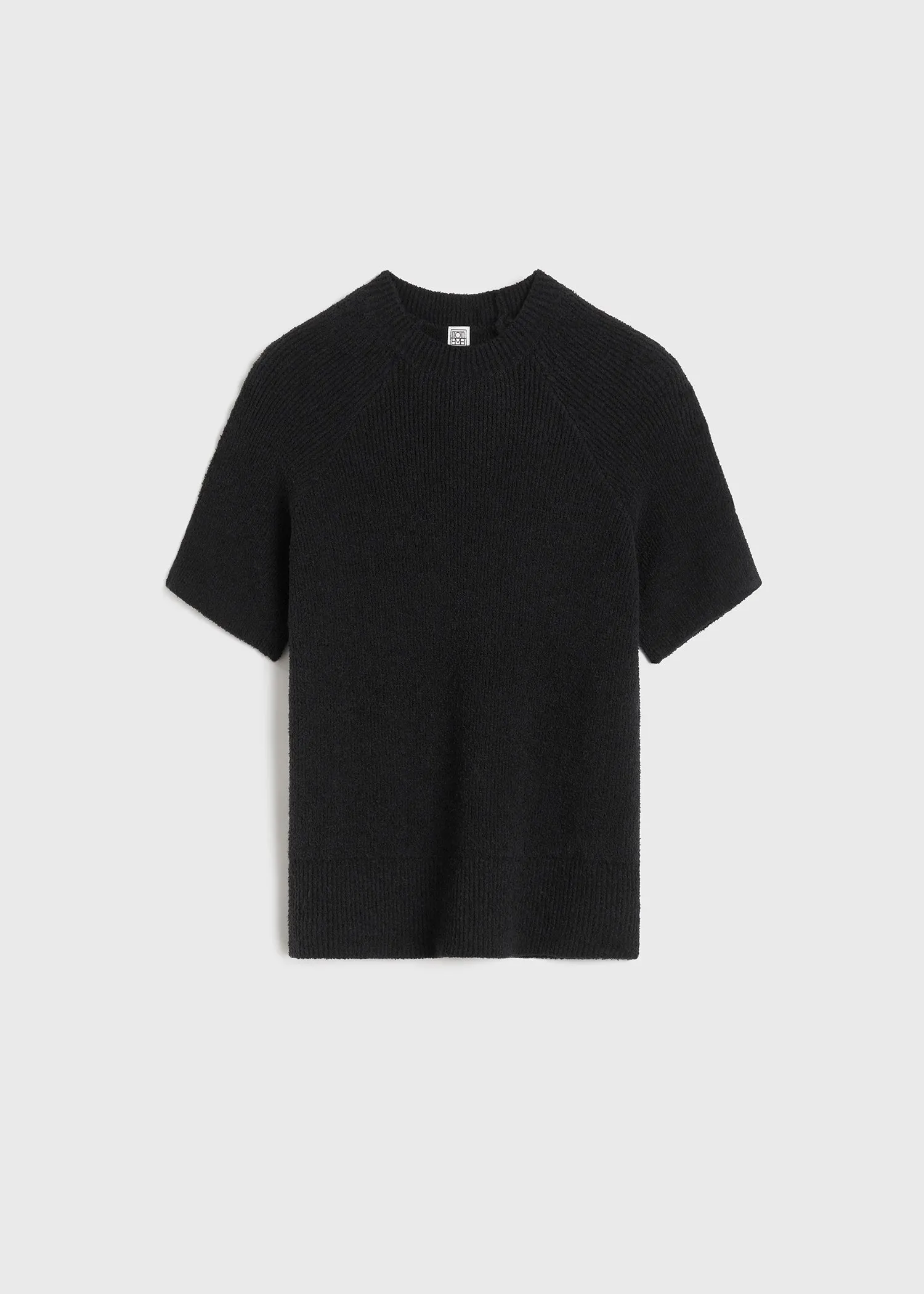 Raglan-sleeve terry knit black