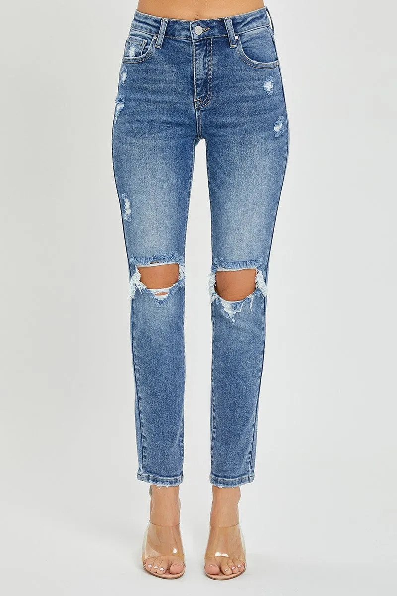 Risen Maverick High Rise Distressed Knee Skinny Jeans *FINAL SALE*