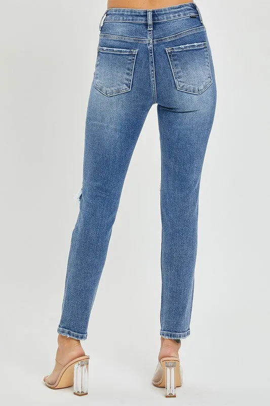 Risen Maverick High Rise Distressed Knee Skinny Jeans *FINAL SALE*
