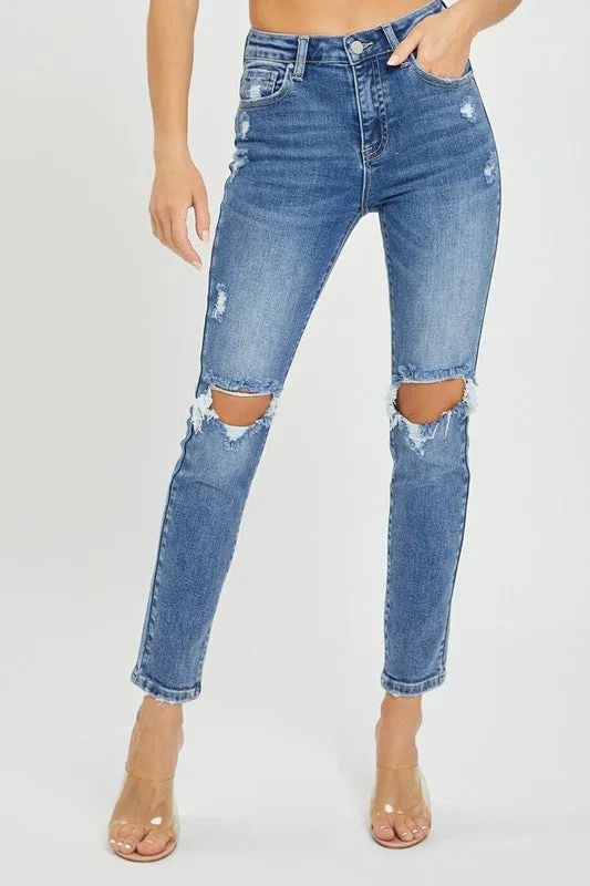 Risen Maverick High Rise Distressed Knee Skinny Jeans *FINAL SALE*